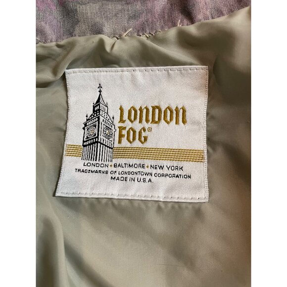 London Fog Womens Size 18W/18 1/2 Purple Floral Lined Trench Coat Duster - Picture 9 of 11